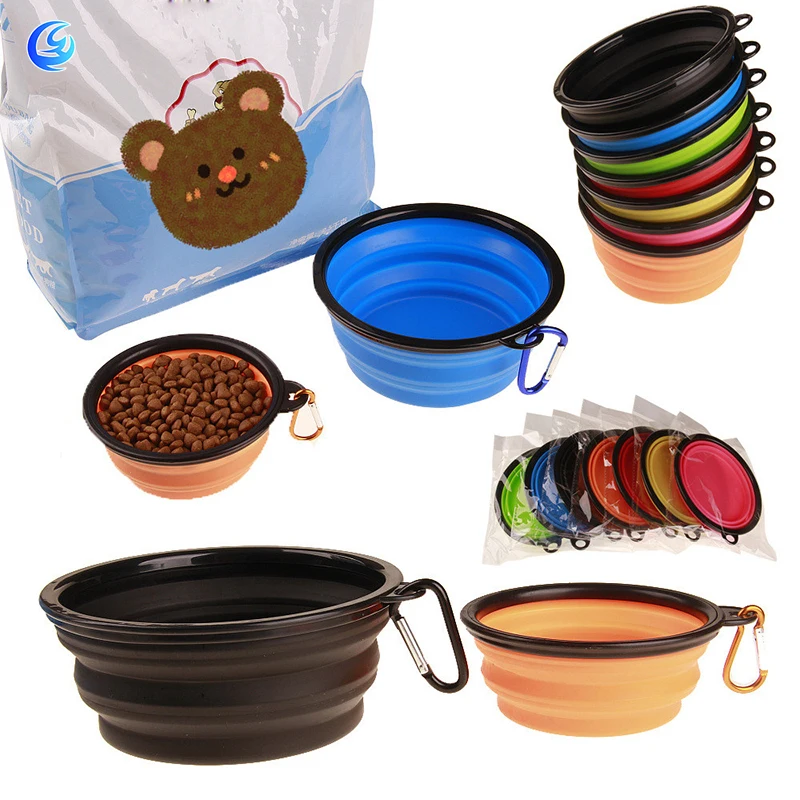 

Free Sample Portable Travel Silicone Pet Slow Feeder Dog Bowl Foldable Silicon Dog Bowl