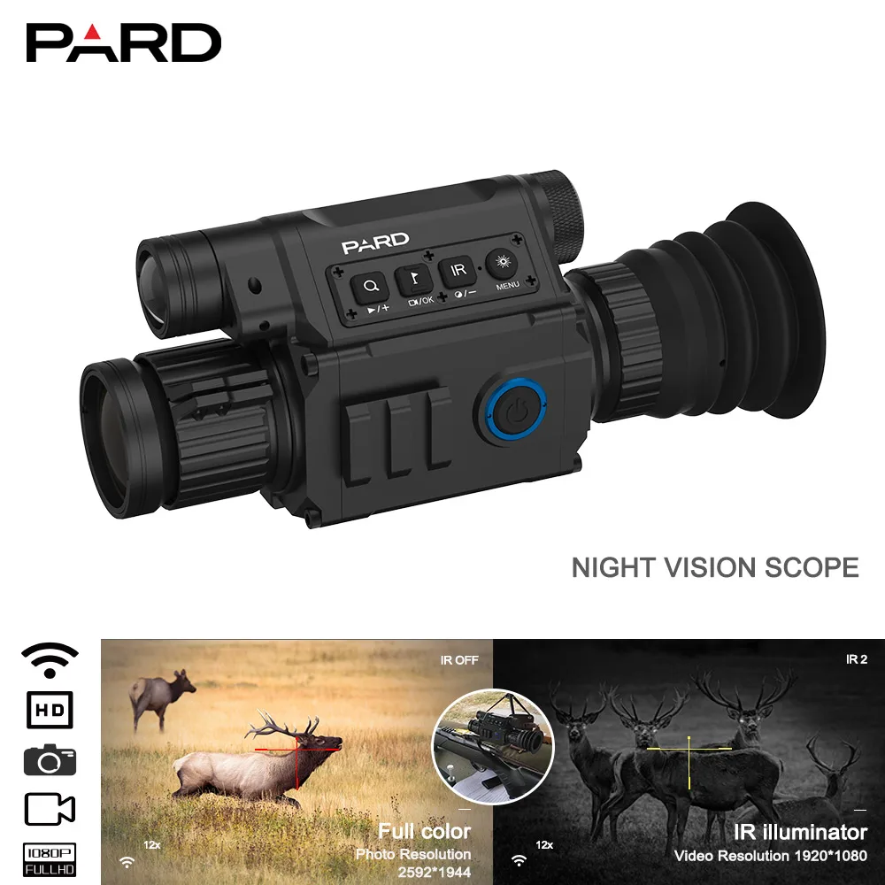 

Night vision scope PARD NV008 plus 1080P riflescope for hunting 6.5x-12x with 200m range WIFI supported