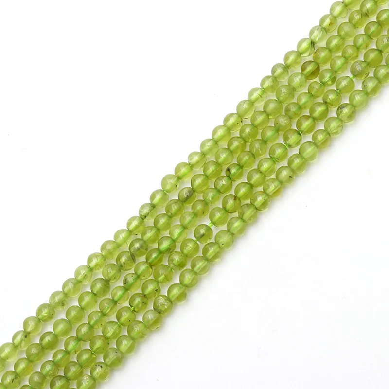 

Wholesale Natural Peridot 4mm Round Beads High Quality Olivine Peridot Gemstone, 100% natural color