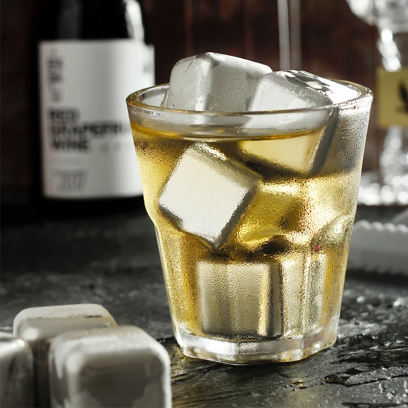 

2021 Amazon top seller whiskey wine stones cooling reusable stainless steel ice cubes for bar, Silver