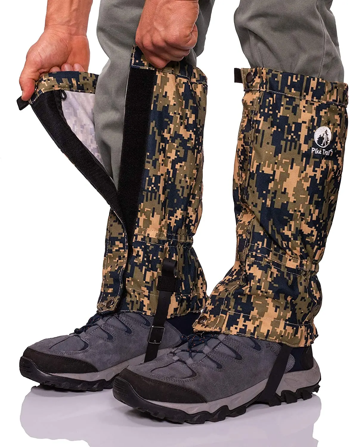 Leg Gaiters Waterproof Adjustable Anti-Tear Snow Boot Gators for Army Green