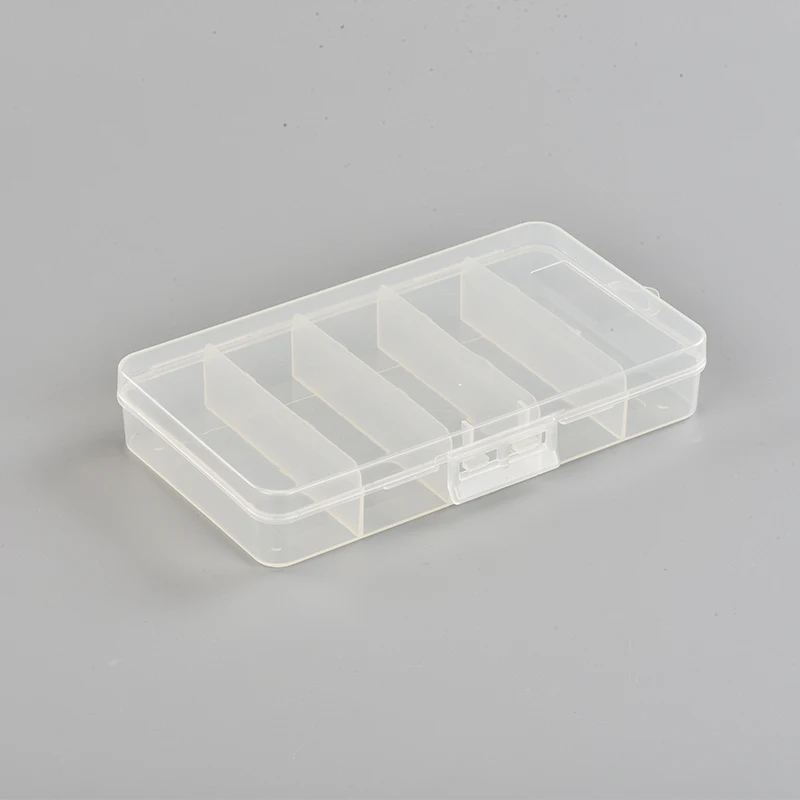 

Wholesale  Fishing Box PVC Plastic Transparent Fishing Tackle Lure Tool Box With 5 Compartments