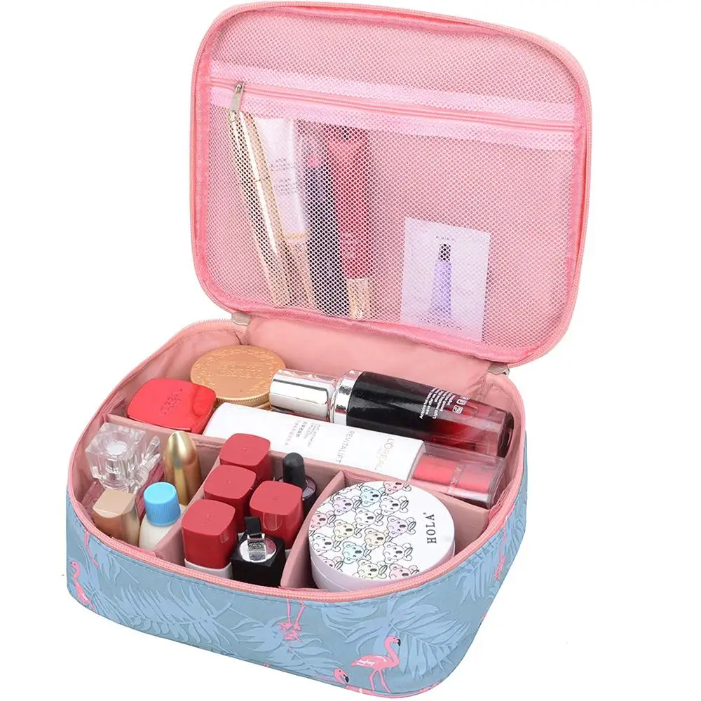 

BSCI factory OEM Premium makeup pink travel toiletry women case brush organizer cosmetic bag, Black or customize