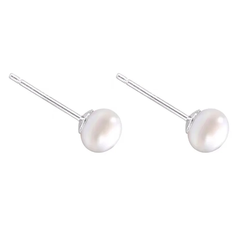 

2021 new fashion pink pearl earrings natural pearl stud earring for women