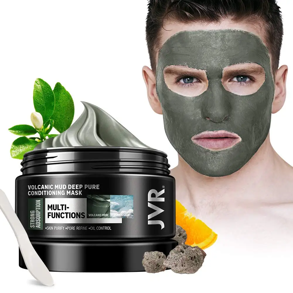 

Custom Mens Beauty Skin Care Deep Cleansing Blackhead Remover Natural Oragnic Black Clay Volcanic Soil Facial Mask