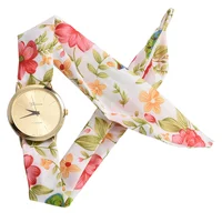 

2019 Design Ladies Flower Cloth Wristwatch Fashion Women Dress Watch High Quality Fabric Watch Sweet Girls Bracelet Watch