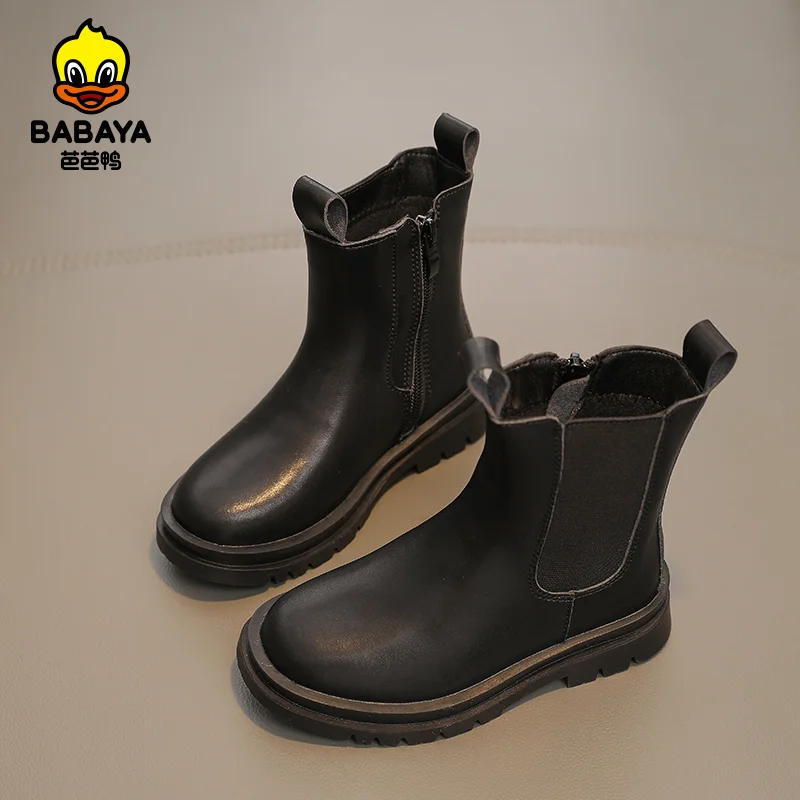 

33061 HUANQIU babaya comfortable black color new warm children boots winter shoes, Picture color