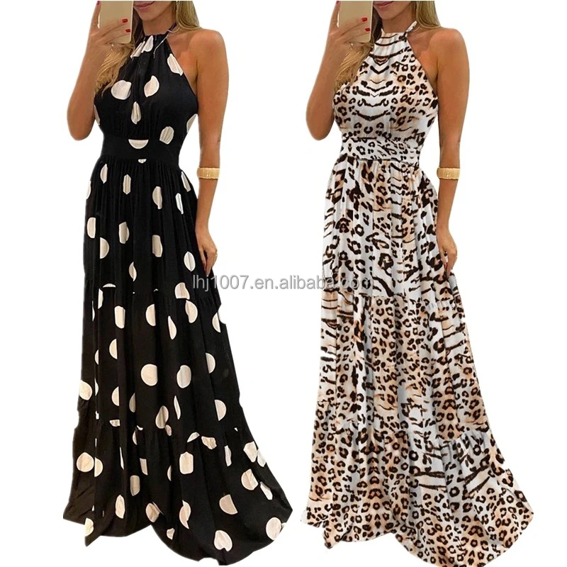 

2021 Summer New Style Milk Silk Loose Nightdress European And American Women's Plus Size Printed Suspender Dress