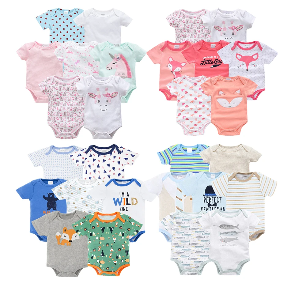 

7pcs/set short sleeve cotton baby clothes sets clothing, Picture shows