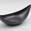 Factory wholesale black matte series tableware 12.25 inch boat shape melamine dinner plate set dinnerware