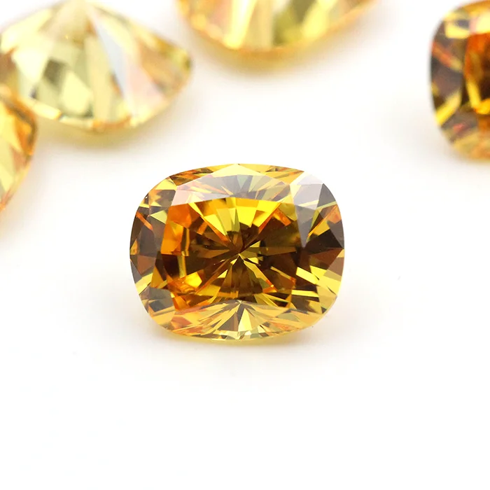 

Wholesale factory price golden yellow oval shape loose cz stone cubic zirconia