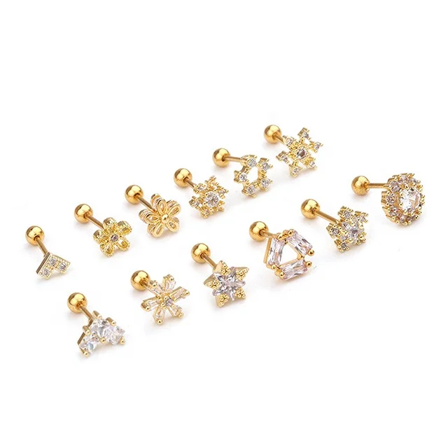 

ADELANTE New Arrival Designer Popular Brands Fashion Stud Earrings, Gold,silver