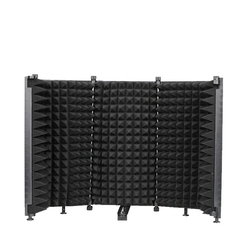 

High Quality 5doors Microphone Isolation Shield, Foldable Adjustable Durable Studio Recording Mic Isolator Panel for Stand Mount
