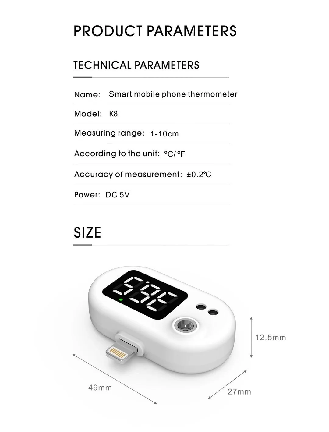 Body temperature measuring thermal scanner, accurate hand temperature measurement