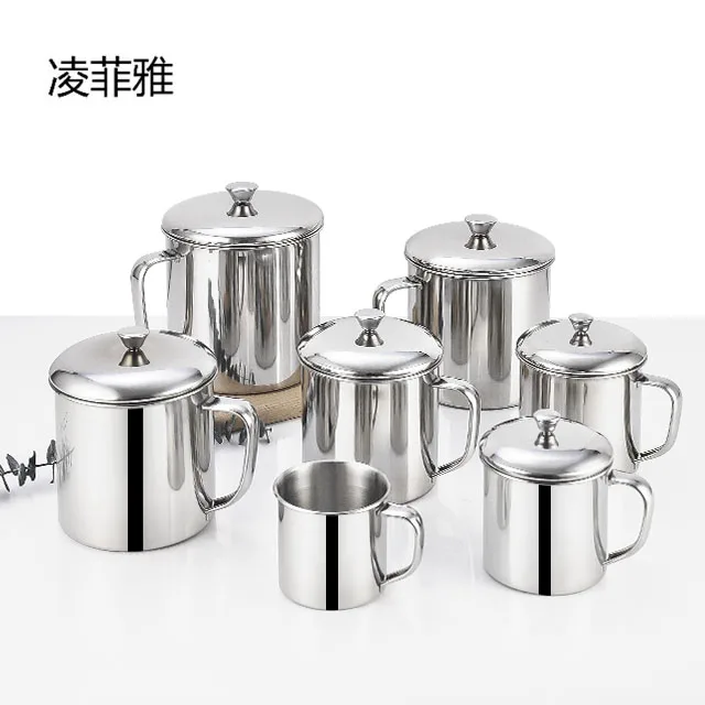 

304 stainless steel travel coffee and tea cup camping kindergarten office and canteen mug, Natural color
