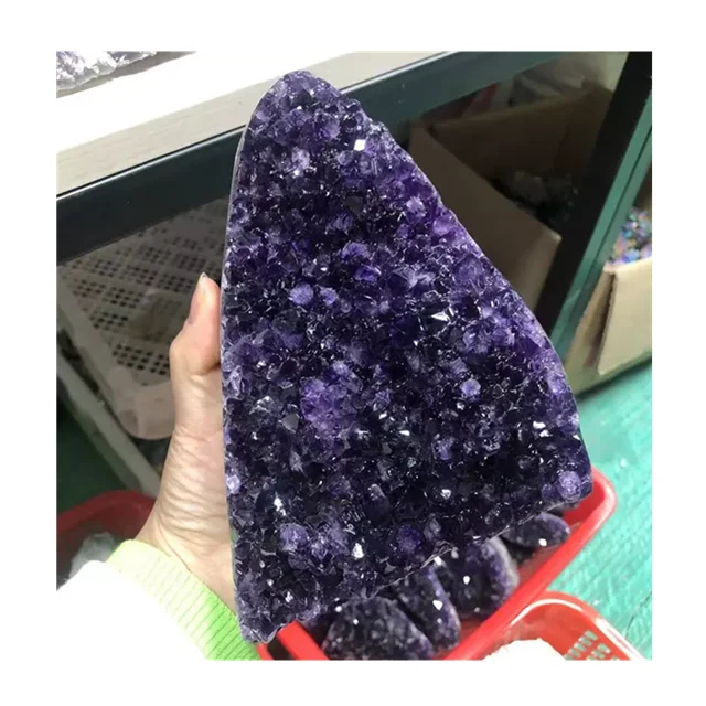 

Wholesale natural quartz crystals healing stones purple amethyst cluster standing stone