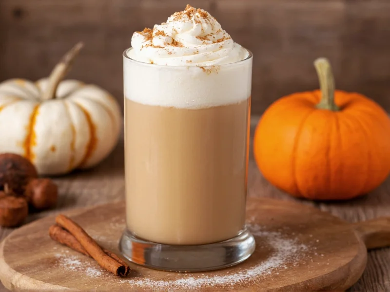 Pumpkin spice latte with homemade syrup in clear glass