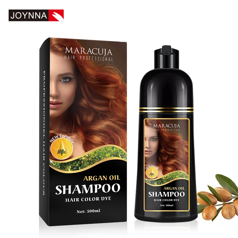 

MARACUJA 500ml Argan oil Hair Color Dye Shampoo Private Label Natural Black Color Argan oil hair dye shampoo, 12 colors