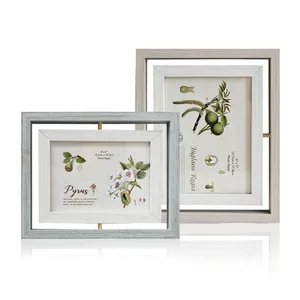 4x6 MDF photo picture frame with double sides glass,MDF picture frames