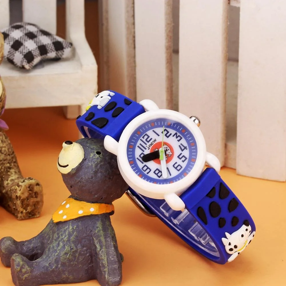 

3ATM Waterproof Stylish White Spotted Dog Kids Hand Blue Watch Boys For Kids