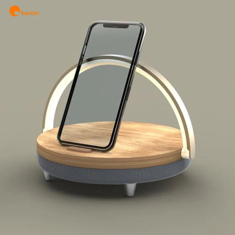 

LED Light Lamp Portable Rechargeable Wireless Speaker With Smart Sensor Charger