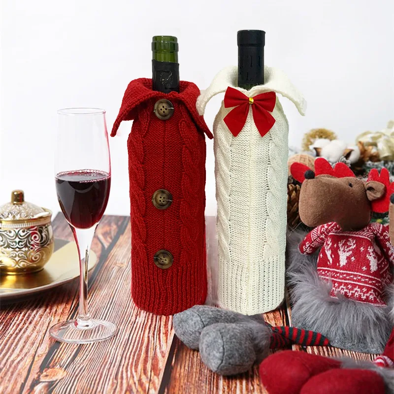 Santa Fancy Claus Christmas Wine Bottle Bag Cover Xmas Table Home Decor YD 