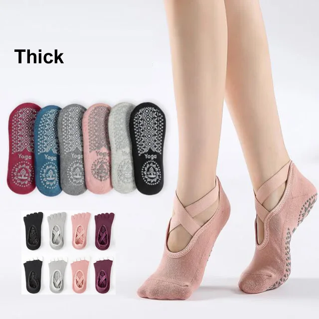 

Wholesale Custom Logo Cotton Pair Woman Antislip Gym Pilates Non Slip Yoga Sock, Custom color