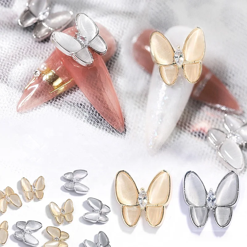 

Nail Art Cat's Eye Butterfly INS Same Style Zircon Butterfly Decoration Jewelry Wholesale Nail Art Butterfly Jewelry, Picture