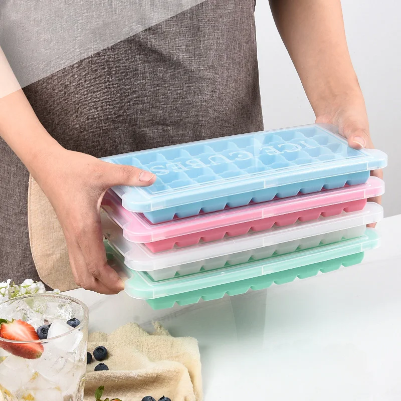 

36 cavity Ice cream mold Silicone Ice Cube Trays with Spill Resistant cover Removable Lid
