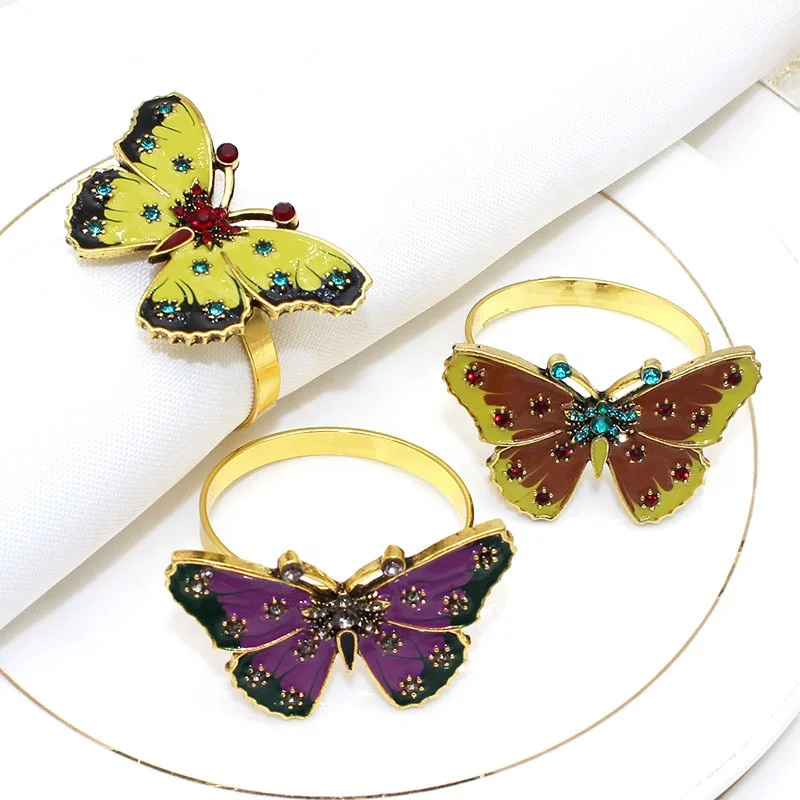 

Butterfly Napkin Rings Wedding Birthday Christmas Home Dinner Table Decoration Napkin Rings Holders Party Supplies HWE77