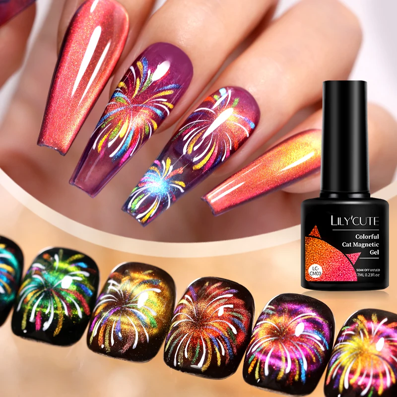 

LILYCUTE Popular Products 2023 Crystal Double Light Cateye Gel Polish Jelly Glass Colors Cat Eye Vernis Gel Semi Permanent