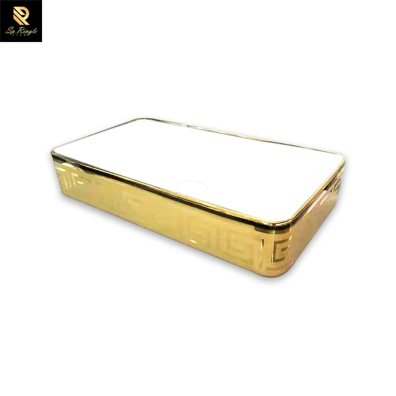 

gold luxury bathroom sink table top designer ceramic Hair hand wash basin