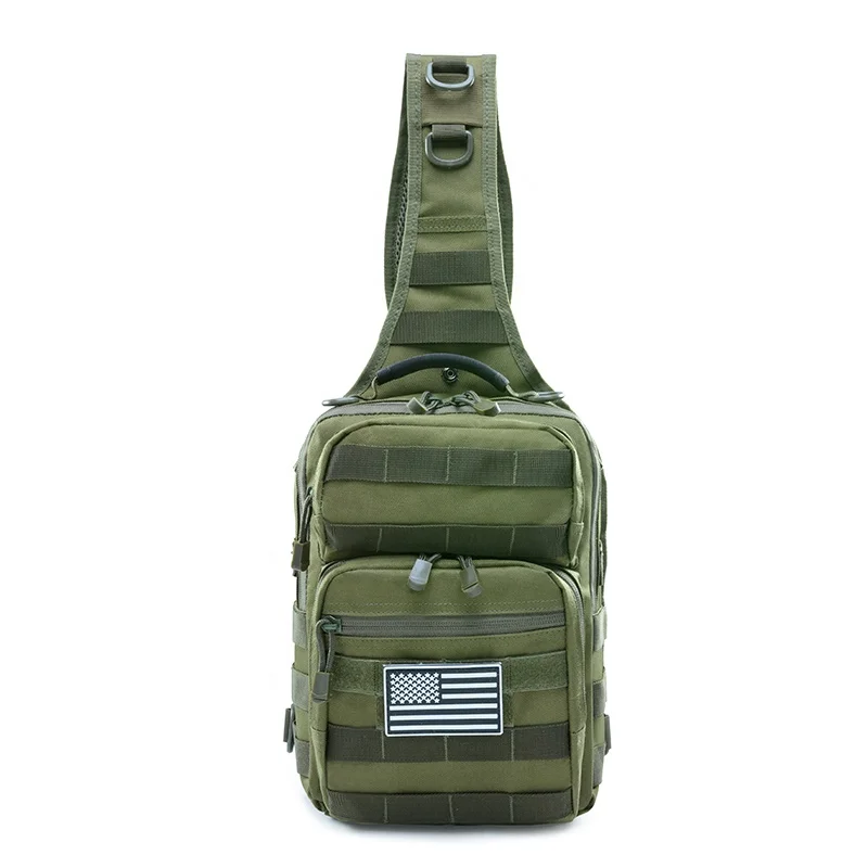 

Trekking Camping Hiking Outdoor Backpack Military shoulder chest bag Tactical logo custom, Black