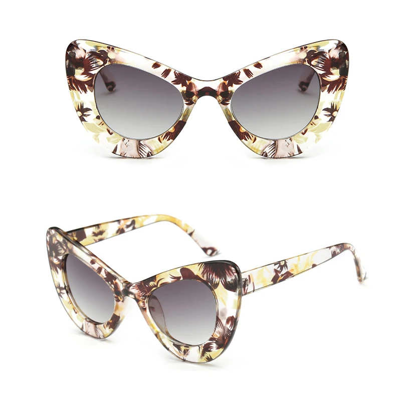 

New Model Retro Women Ladies Personalized Metal Hinge Sexy Elegent Cat Eye Sunglasses, 5 colors