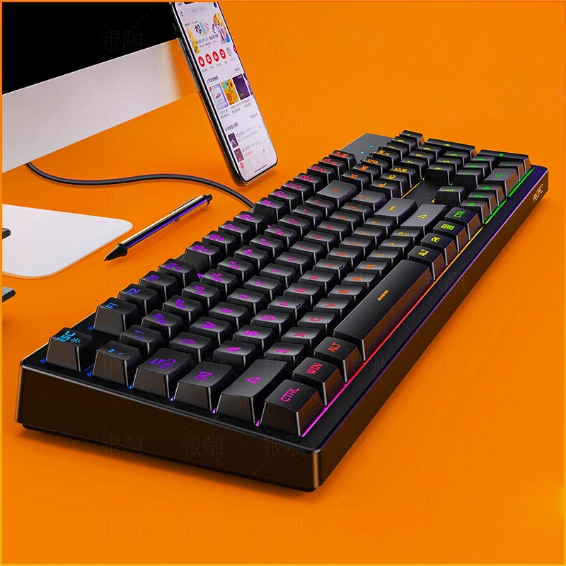 

K200 Computer Accessories Slim Wired USB Led RGB Backlight PC Switch Game Mechanical Keyboard