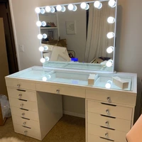 

Docarelife Luxury Modern Bedroom Cosmetic Hollywood Makeup Dressing Vanity Table with Lighted Mirror