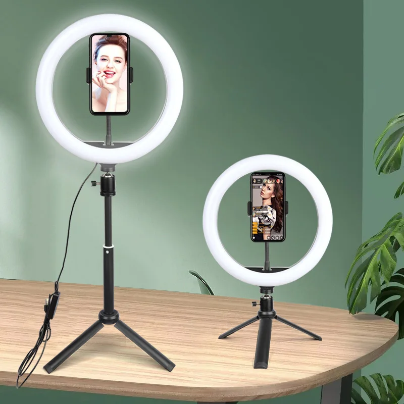

Wholesale Makeup Photography Rgb Portable Fill Mini Led Selfie Desk Ring Light With Tripod Stand
