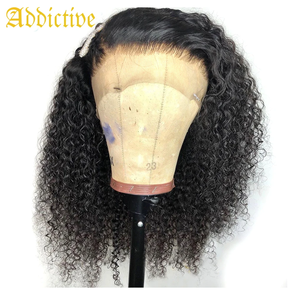 

ADDICTIVE Glueless Human Hair Lace Front Wigs Afro Curly Wave Short Bob Wig Bob Curly Wig for Black Women