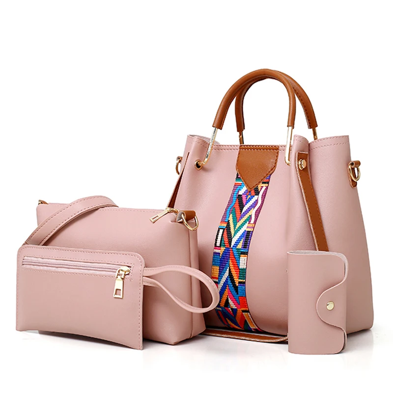 

Fashion 4pcs Messenger Sling Bag Set Ladies PU Leather Hand Bags Shoulder Purse Card Holder 4 pcs Handbag Sets For Women
