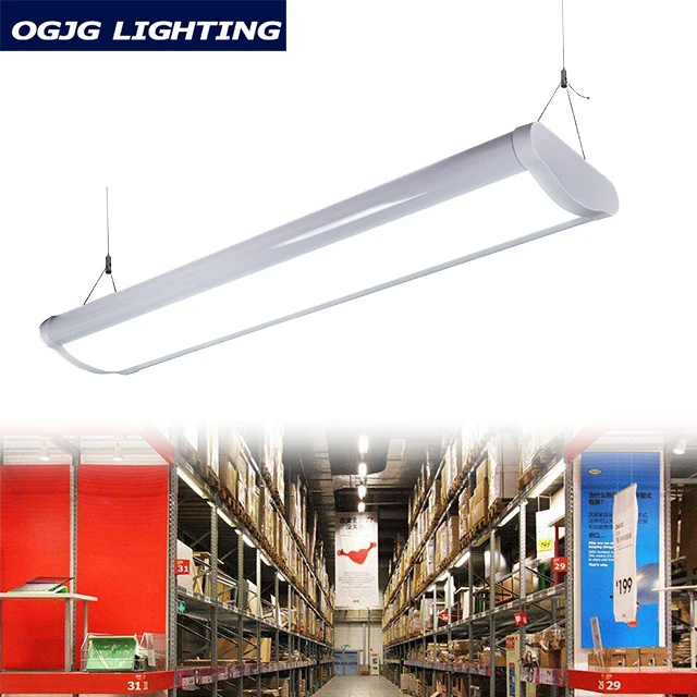 silver coated 40w 60w 80w 120w office hanging high bay light 2ft 3ft 4ft 6ft dimming lounge suspended LED linear light fixture