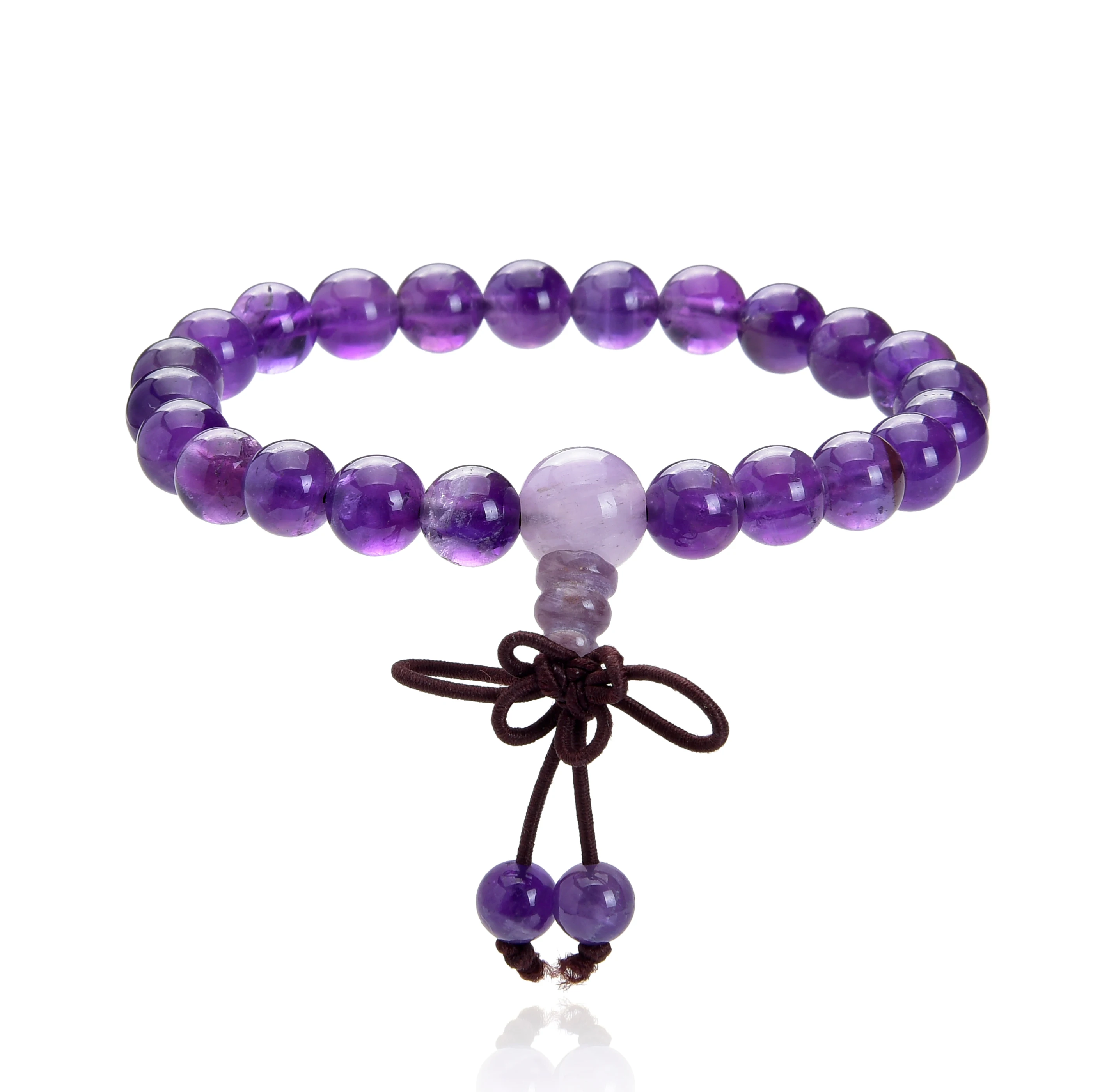 

Latest design jewelry natural amethyst gemstone beads handmade braided rope bracelet, Purple