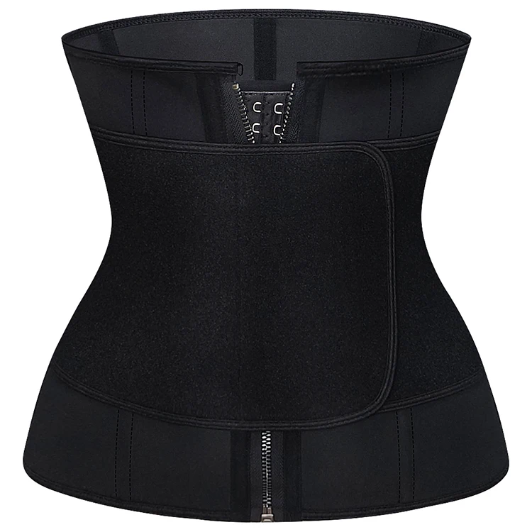 

One Strap Compression Zipper Nine Steel Bones Neoprene Waist Trainer Cincher