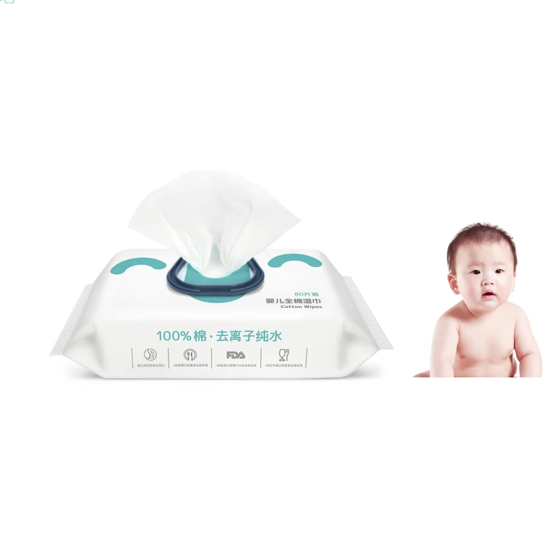 

80pcs Sensitive Baby Wipes Cotton Biodegradable Wipe Baby Plant Based Wipes