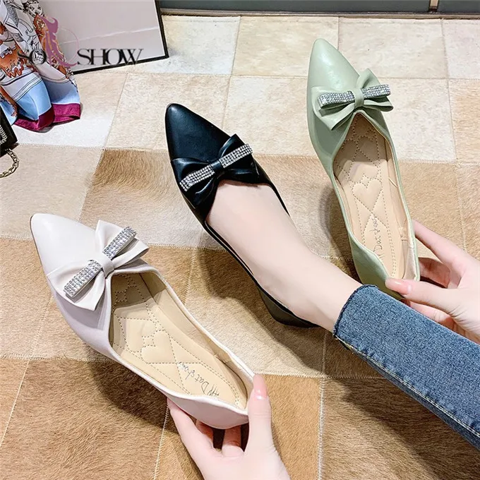 

Women's new design soft shoes pointed toe casual lady women flat loafer shoes