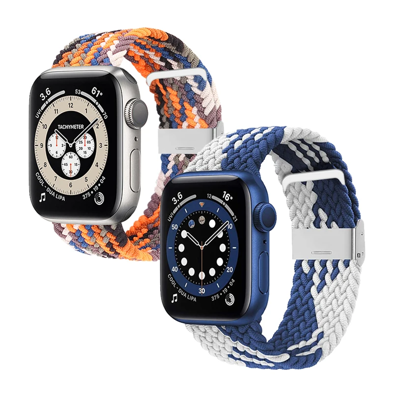 

For Apple iWatch Adjustable Braided Watch Band Woven Nylon Elastic Strap Custom Luxury Jewelry Business Promotional Gifts