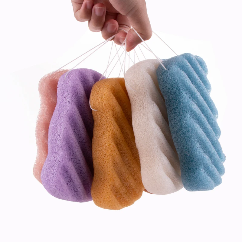 

Wholesale Custom Organic Natural Bath Cleansing Konjac Body Sponge with String