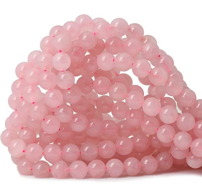

Healing 45 PCS 8mm Gorgeous Natural Pink Quartz Round Beads Gemstone Loose Beads for Jewelry Making