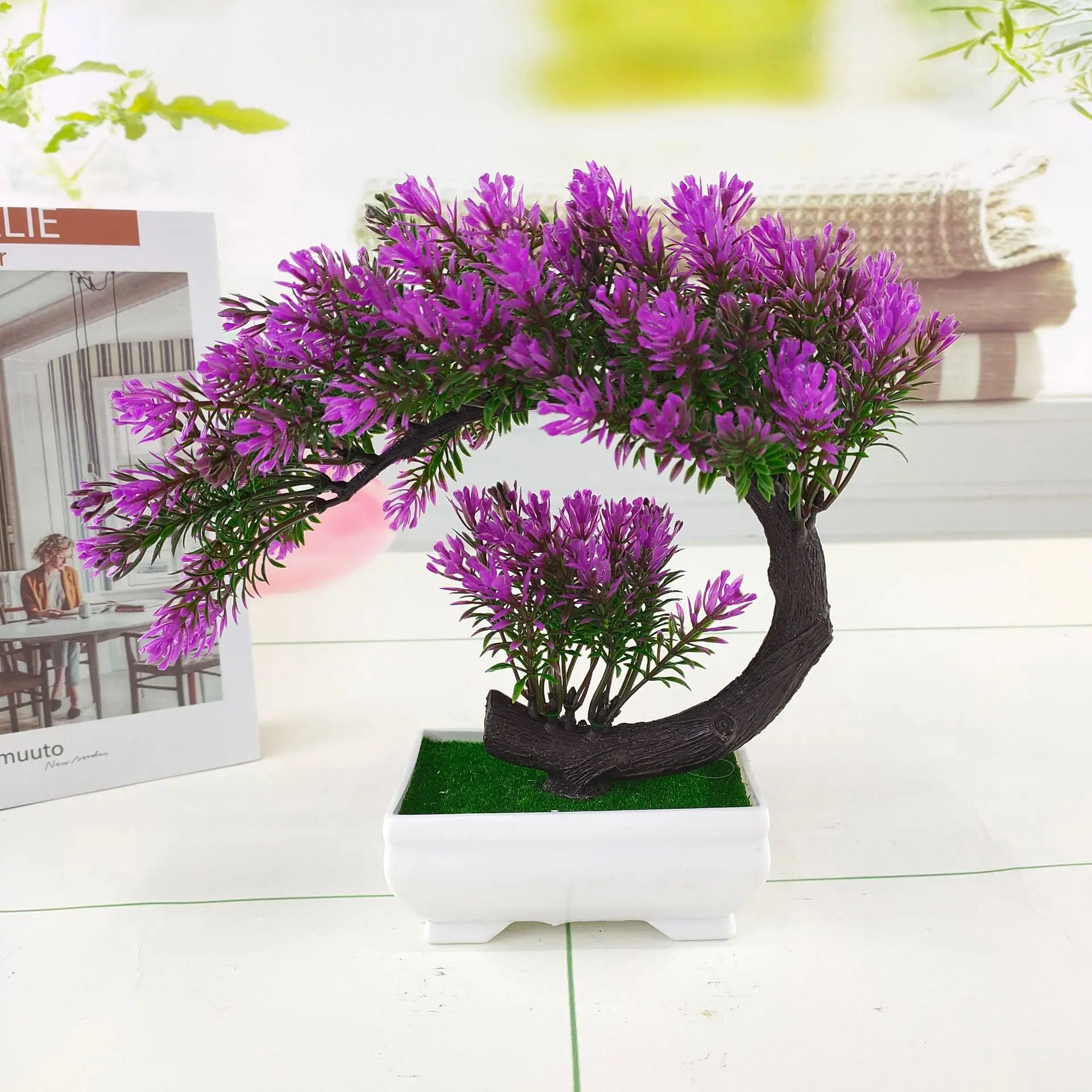 

Simulation Room Decoration Home Furnishing adenium bonsai Desktop Welcome The Pine Bonsai vietnam bonsai JY14