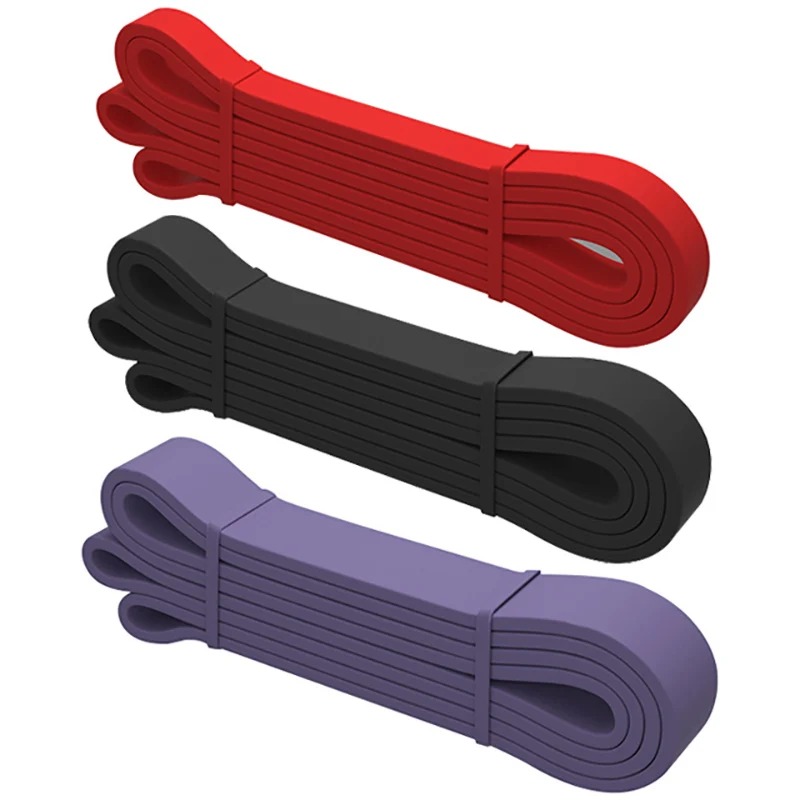 

KWO Fitness Gym Equipment Exercise Sports Workout Custom Logo Rubber Pull Up Latex Long Resistance Elastic Booty Power Band, Red, black, purple,green