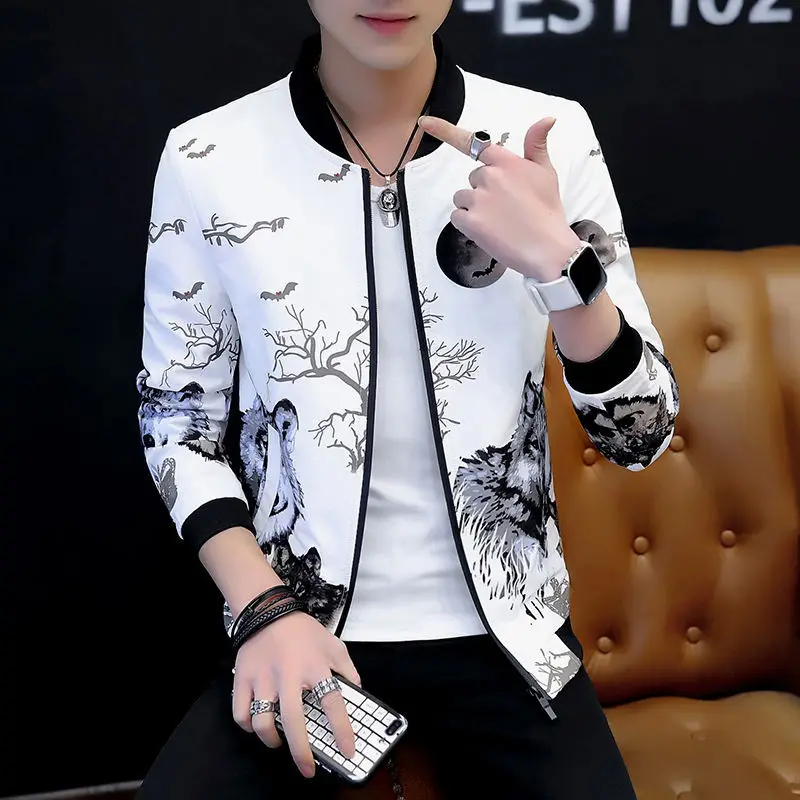 

2022 Men's Korean Version Trend Spring Autumn Winter New Slim Youth Thin Handsome Jacket